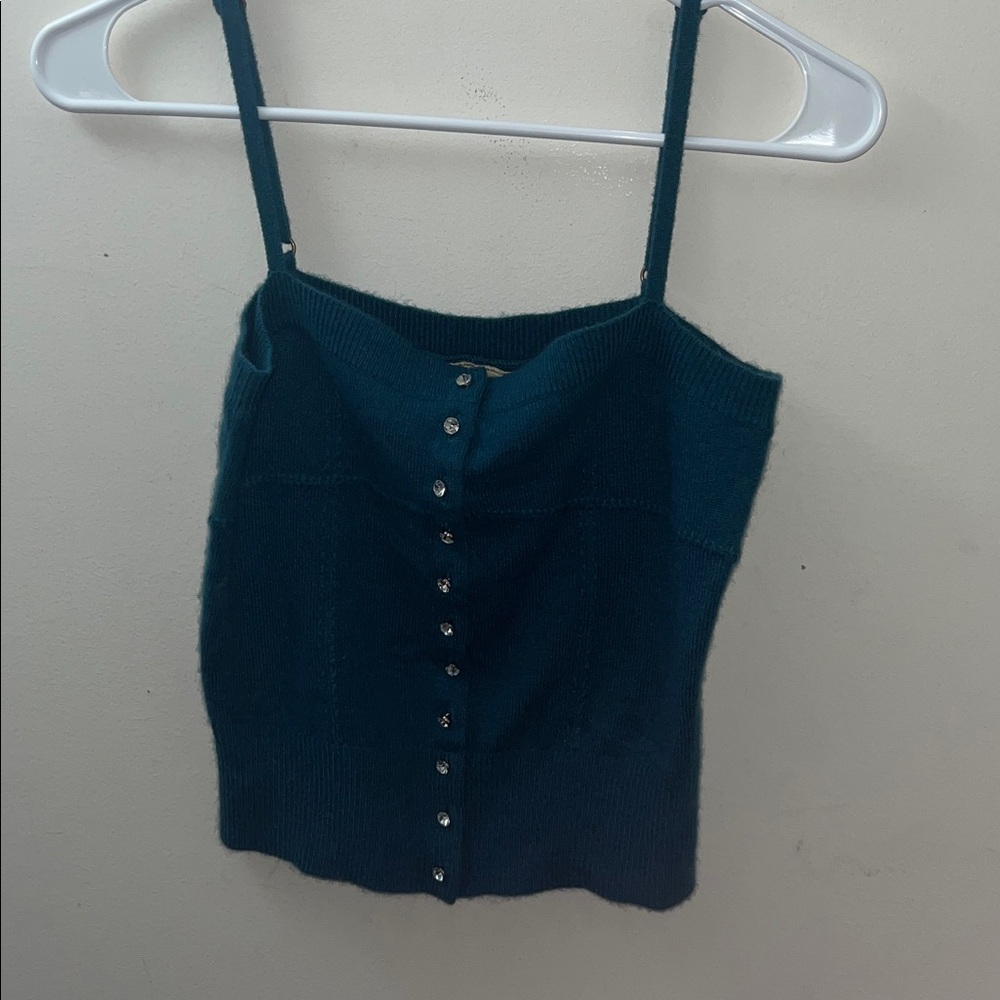 ✨🆕BNWOT!LAMB Teal Cashmere sweater Tank!Sz M!Fall 2005!RARE!!✨